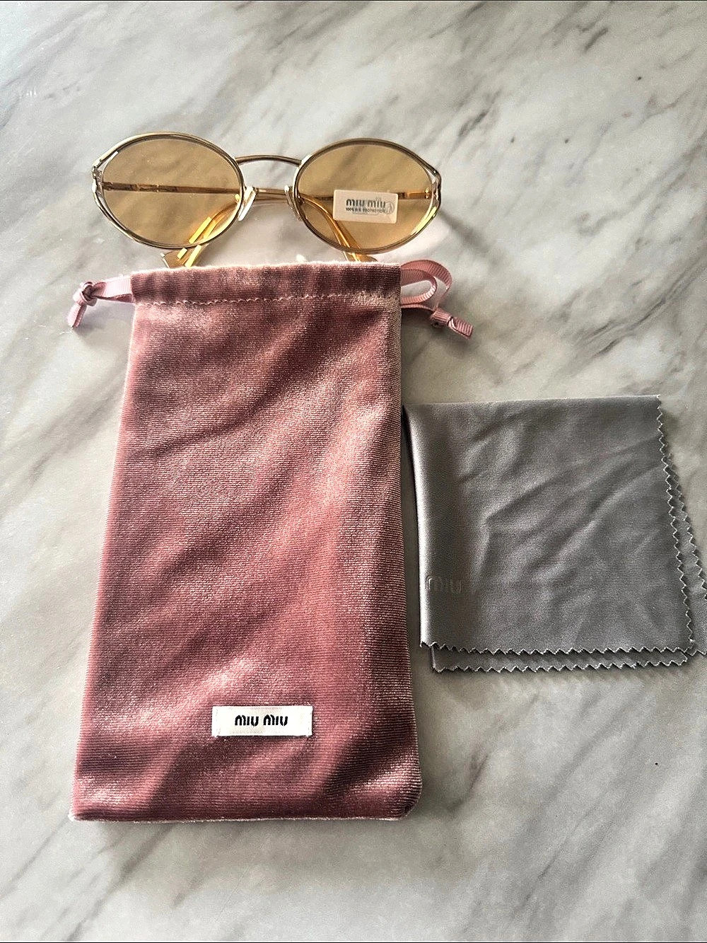 Miu Miu Oval Sunglasses Brown & Pink Oval Sunglasses